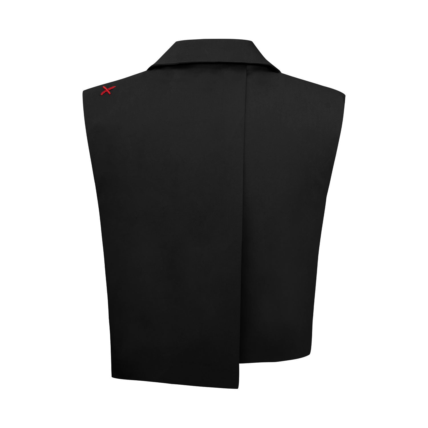 Woven Crop Vest - Black