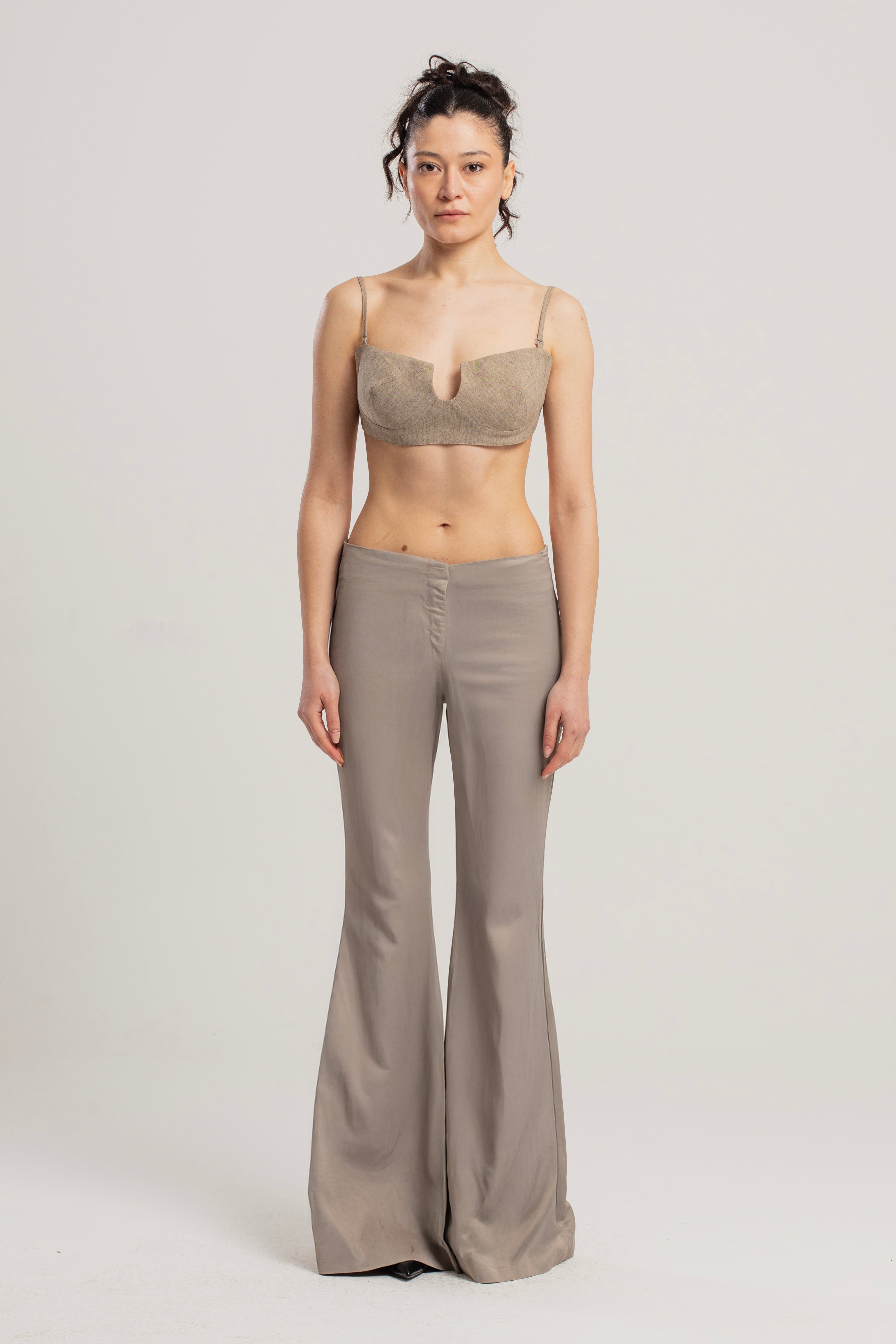 LINEN BRA - MOON ROCK