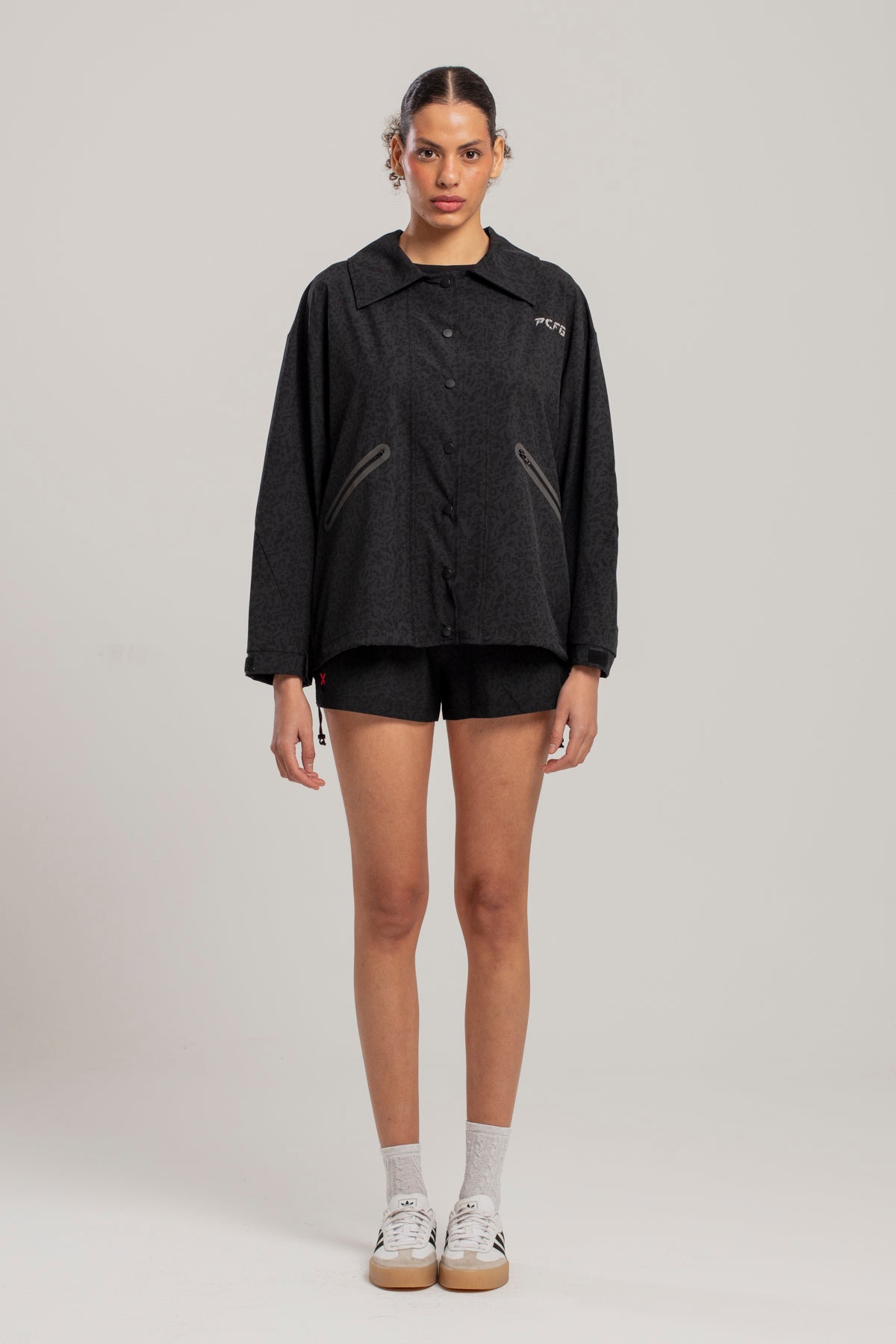 Free Heaven Leopard Track Suit Jacket - Black