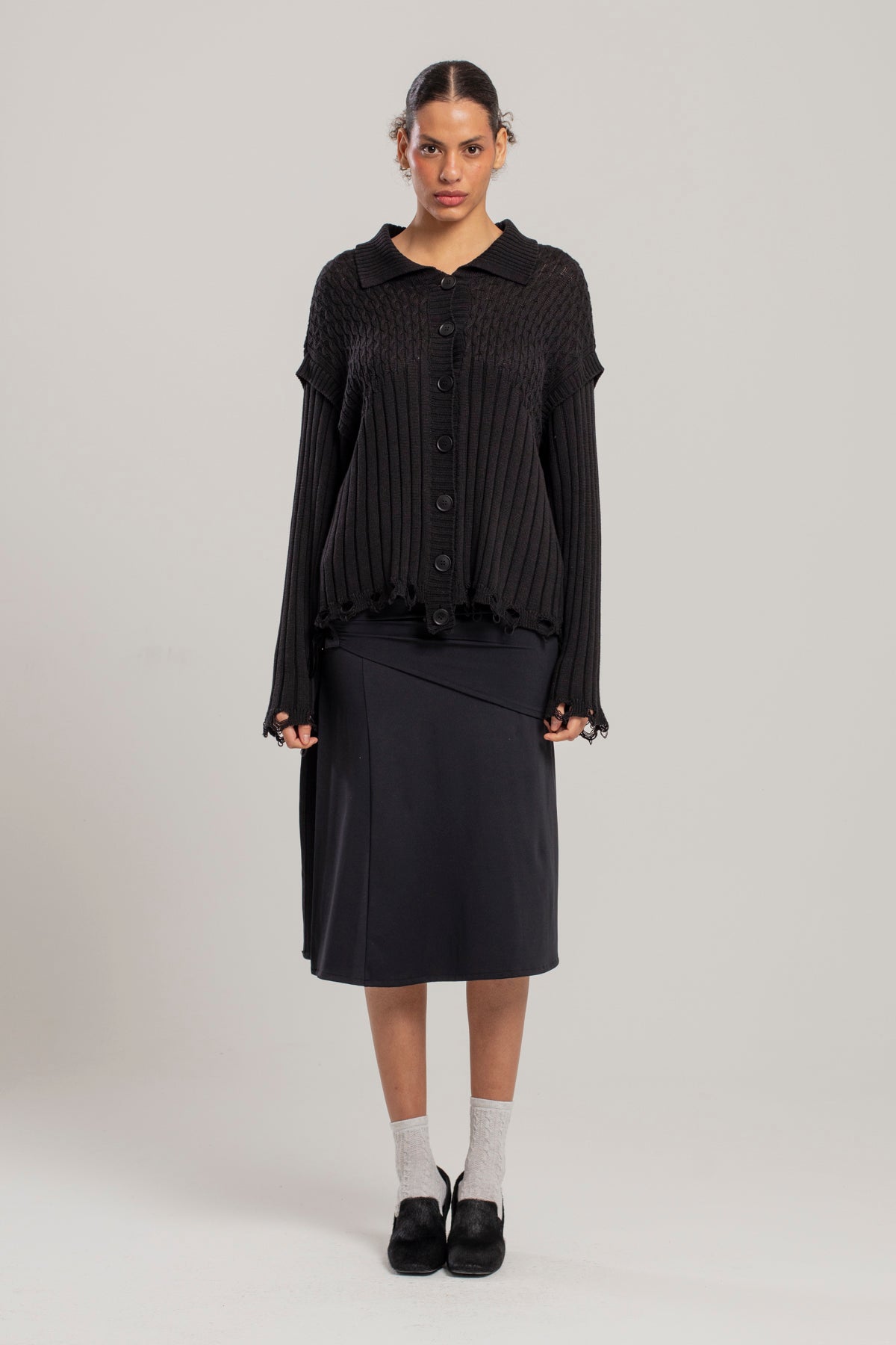 Soft Knit Cardigan - Jet Black