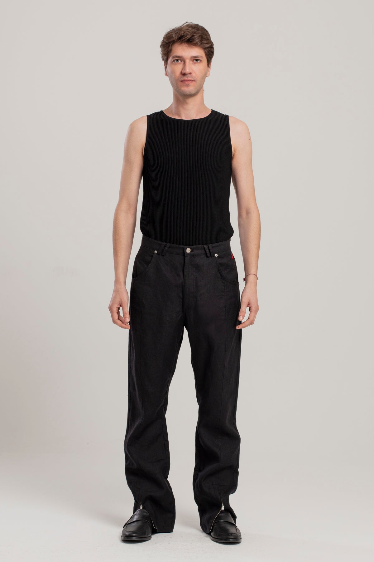Linen Blend Free Heaven Linen Suit Pant - Jet Black
