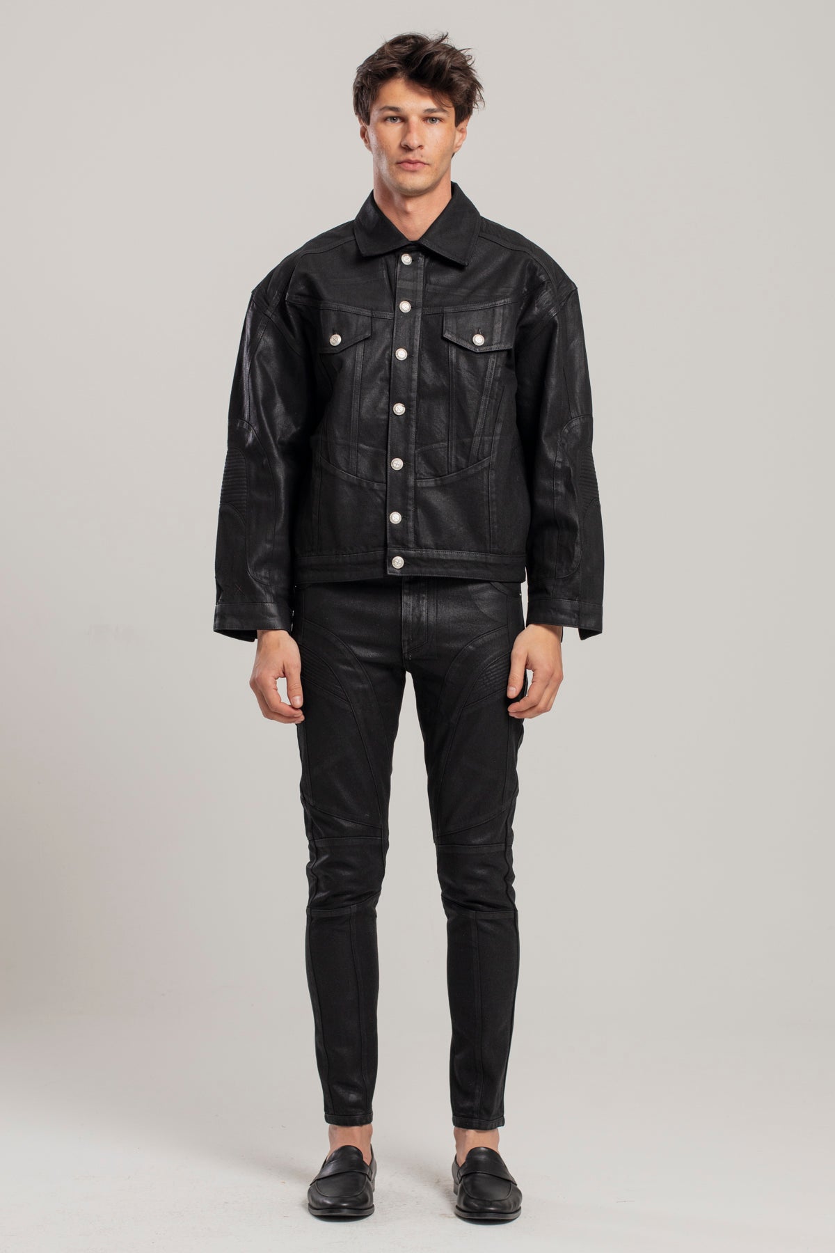 FADED DENIM JACKET - BLACK