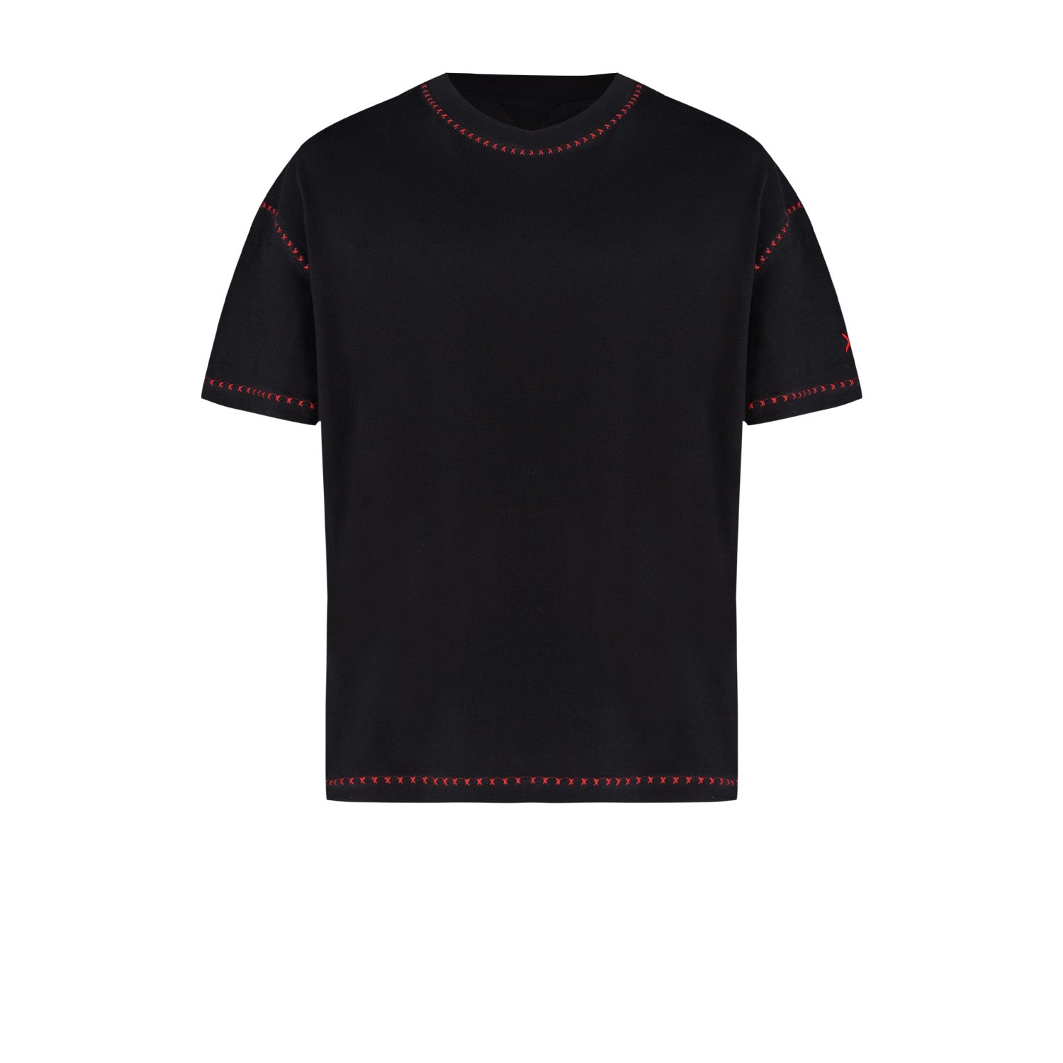 Pure Cotton Free Heaven Crochet Men T-Shirt - Jet Black