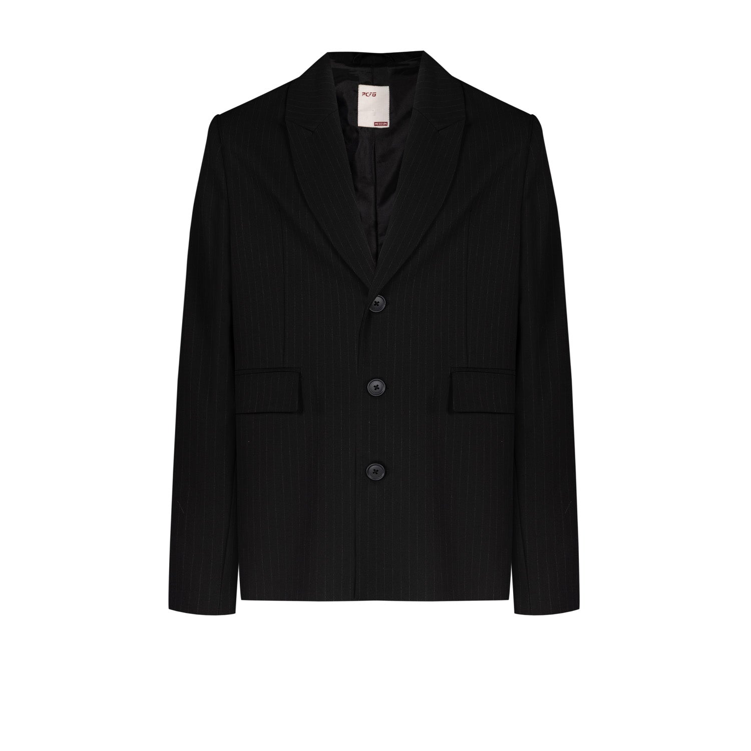 Free Heaven Eyelet Details Striped Blazer - Jet Black