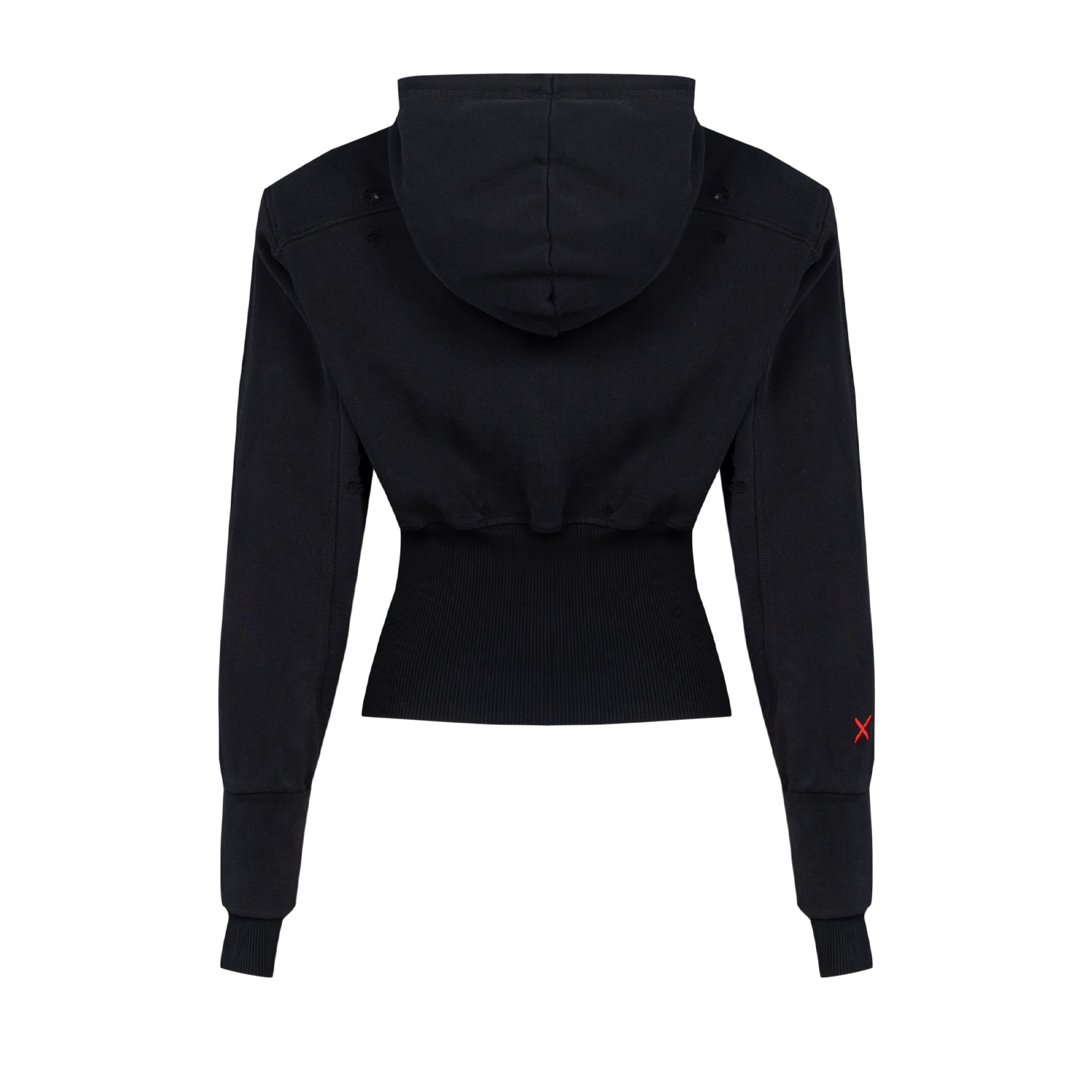 Pure Cotton Your *Itch Corset Zipped Hoody - Jet Black