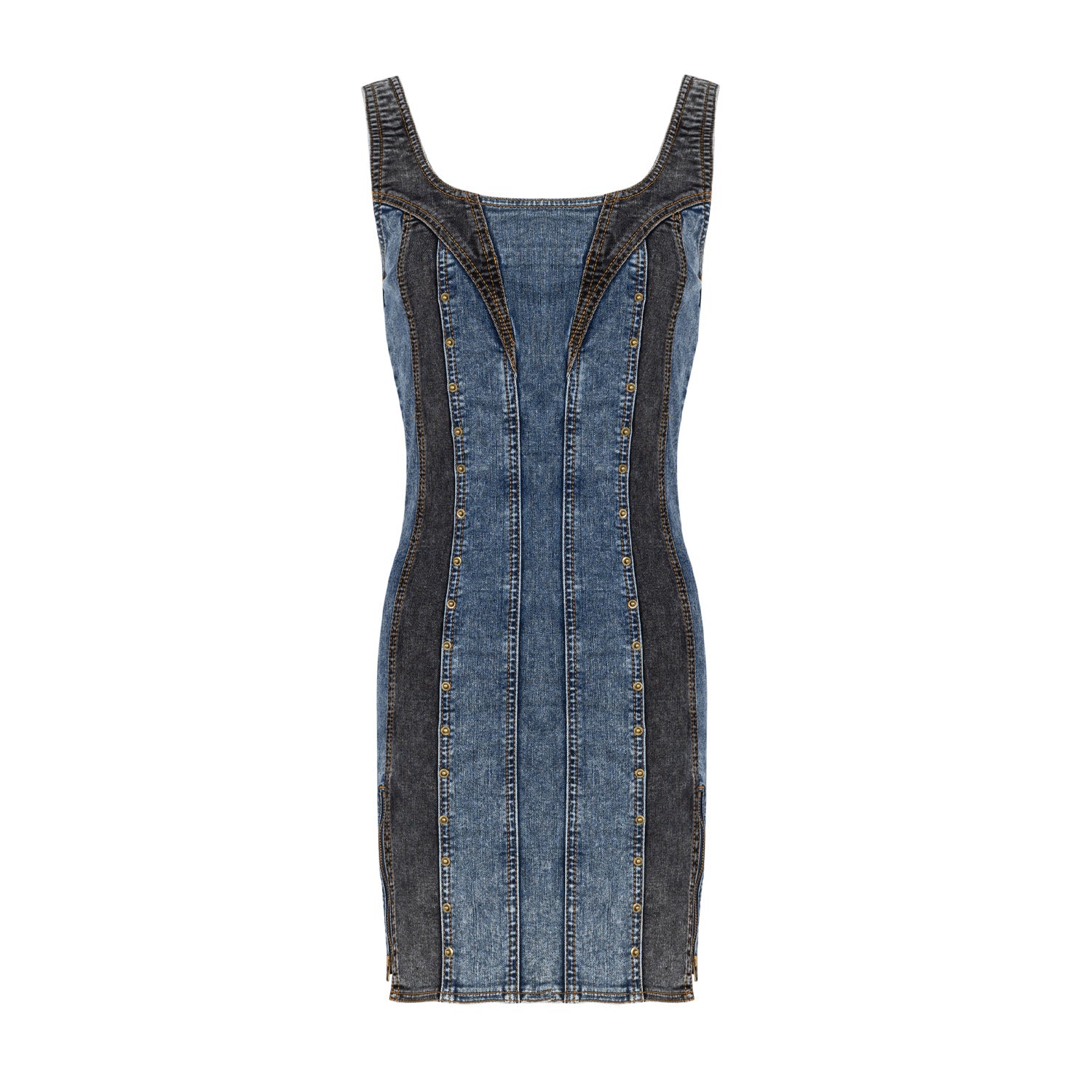 Free Heaven Two Color Denim Dress