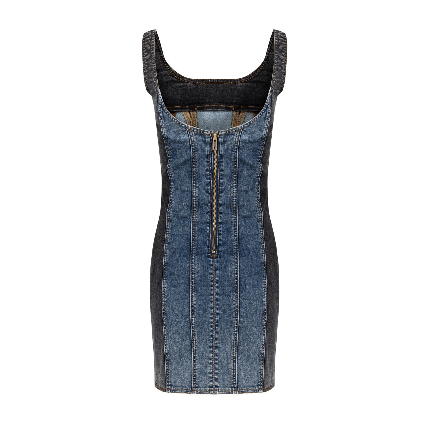 Free Heaven Two Color Denim Dress