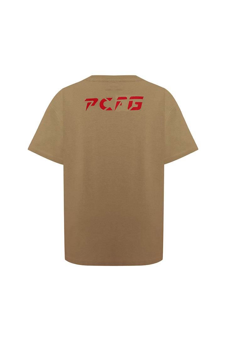 Cotton Destroyed Logo Tee - Covert Green