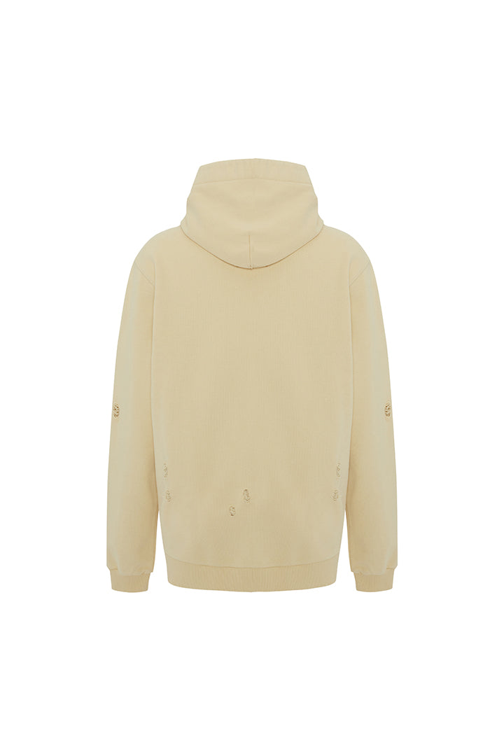 Cotton Destroyed Hoodie - Chino Green