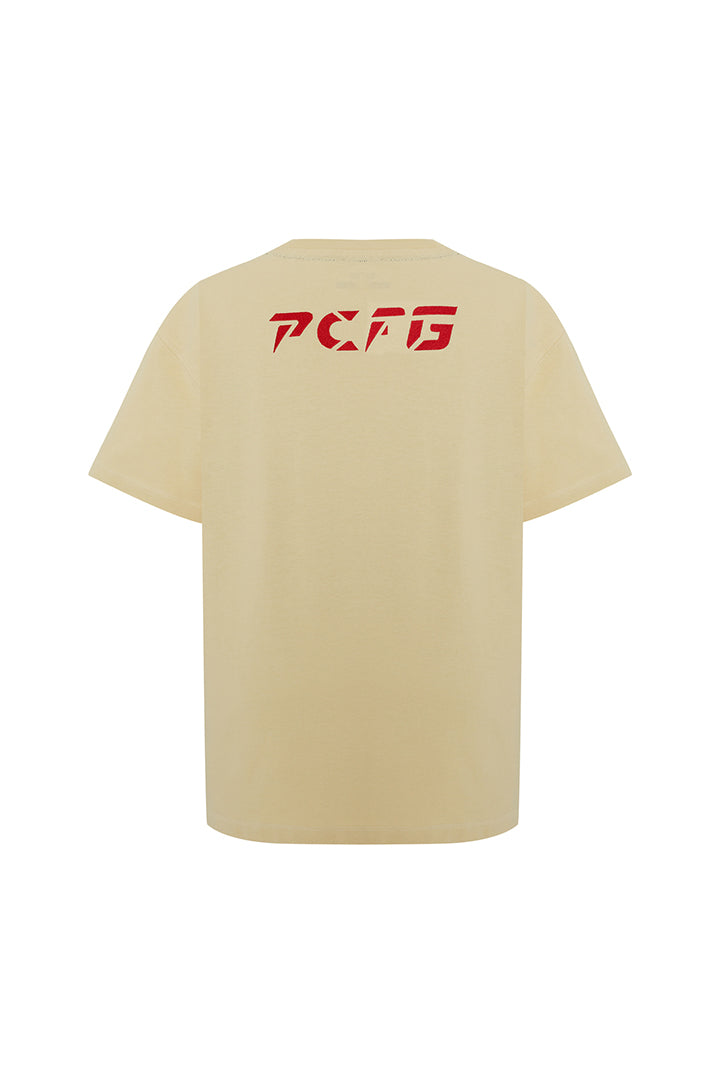 Cotton Destroyed Logo Tee - Chino Green